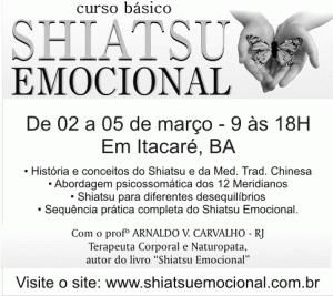 Curso de Shiatsu Emocional De 2 a 5 de março, em Itacaré (Bahia)